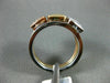 ESTATE WIDE .45CT DIAMOND 14KT TRI COLOR GOLD SQUARE CLUSTER STACKABLE FUN RING