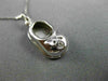 ESTATE .03 DIAMOND 14KT WHITE GOLD HANDCRAFTED BOW BABY GIRL SHOE PENDANT #21949