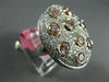 EXTRA LARGE 3.79CT WHITE & PINK DIAMOND 18KT WHITE & ROSE GOLD 3D OVAL FUN RING