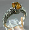 ESTATE 2CT DIAMOND & AAA YELLOW SAPPHIRE 14KT WHITE GOLD 3D OVAL ENGAGEMENT RING