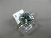 ESTATE .99CT DIAMOND & AAA AQUAMARINE 14KT WHITE GOLD SQUARE HALO ENGAGEMET RING