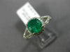 ESTATE 1.39CT DIAMOND & AAA COLOMBIAN EMERALD 14KT WHITE GOLD 3D ENGAGEMENT RING