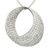 ESTATE LARGE 4.25CT DIAMOND 18KT WHITE GOLD MULTI ROW PAVE CIRCULAR LOVE PENDANT