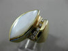 ESTATE LARGE .16CT DIAMOND & MOTHER OF PEARL 14KT WHITE GOLD MARQUISE SHAPE RING