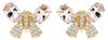 ESTATE 1.74CT DIAMOND & AAA MORGANITE 14K YELLOW GOLD 3D BUTTERFLY STUD EARRINGS