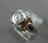 ANTIQUE WIDE .85CT AAA SAPPHIRE & DIAMOND 18KT WHITE GOLD FILIGREE RING #20678