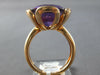 EXTRA LARGE 9.8CT DIAMOND & AAA AMETHYST 14KT ROSE GOLD 3D FLOWER ROSE LOVE RING