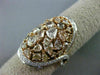 ESTATE EXTRA LARGE 3.78CT FANCY MULTI COLOR DIAMOND 18KT GOLD OVAL INFINITY RING