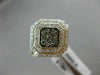 WIDE .50CT WHITE & CHOCOLATE FANCY DIAMOND 14KT TWO TONE GOLD DDOUBLE HALO RING