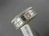 WIDE 1.58CT ROUND & BAGUETTE DIAMOND 18K WHITE GOLD 3D SEMI ROW ANNIVERSARY RING