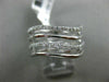 ESTATE WIDE .38CT DIAMOND 14K WHITE GOLD MULTI ROW MULTI WAVE SEMI ETERNITY RING