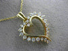 ESTATE .69CT ROUND DIAMOND 14KT YELLOW GOLD 3D CLASSIC OPEN HEART PENDANT #10810