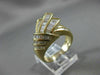 ESTATE WIDE 2.50CT BAGUETTE DIAMOND 18KT YELLOW GOLD WAVE MULTI ROW RING #21187