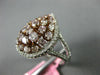 GIA CERTIFIED LARGE 2.73CT WHITE & PINK DIAMOND 18K ROSE GOLD 3D PEAR SHAPE RING