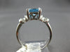1.99CT DIAMOND & AAA BLUE TOPAZ 14KT WHITE GOLD CUSHION & ROUND FRIENDSHIP RING