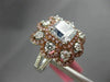 ESTATE EXTRA LARGE 3.92CT MULTI COLOR DIAMOND 18KT WHITE & ROSE ENGAGEMENT RING