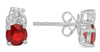 1.55CT DIAMOND & AAA RUBY 14K WHITE GOLD 3D ROUND DOUBLE SOLITAIRE STUD EARRINGS