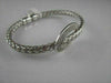 ESTATE WIDE FILIGREE MESH DIAMOND 14K WHITE GOLD BANGLE