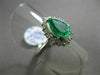 ESTATE 2.69CT ROUND DIAMOND & AAA EMERALD PLATINUM CLASSIC HALO ENGAGEMENT RING