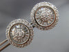 ESTATE LARGE CZ 14KT WHITE GOLD CLASSIC MULTI ROW CLUSTER STUD EARRINGS  #21692