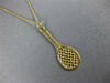 ESTATE 14KT YELLOW GOLD 3D CLASSIC HANDCRAFTED TENNIS RACKET FUN PENDANT #25061