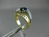 ESTATE WIDE 2CT DIAMOND & AAA SAPPHIRE 14KT 2 TONE GOLD INFINITY ENGAGEMENT RING