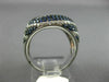 ESTATE WIDE 2.56CT DIAMOND & AAA SAPPHIRE 14K WHITE GOLD 3D OVAL MICRO PAVE RING