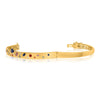 1.77CT DIAMOND & AAA MULTI COLOR SAPPHIRE 14KT YELLOW GOLD CUFF BANGLE BRACELET