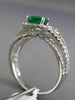 ESTATE 1.95CT DIAMOND EMERALD 14KT WHITE GOLD INFINITY HALO PEAR ENGAGEMENT RING