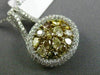 ESTATE 2.92CT MULTI COLOR FANCY DIAMOND 18K WHITE GOLD OVAL HALO PENDANT & CHAIN