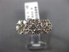 ESTATE LARGE 1.76CT DIAMOND 14K WHITE GOLD THREE FLOWER ANNIVERSARY RING #21177