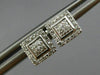 ESTATE SMALL .18CT DIAMOND 14KT WHITE GOLD SQUARE CLUSTER CLASSIC STUD EARRINGS