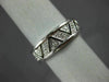 ESTATE .15CT DIAMOND 14KT WHITE GOLD CLASSIC TRIANGULAR ZIG ZAG BAND RING #18766