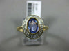 ESTATE 1.16CT DIAMOND & AAA TANZANITE 14KT GOLD BEZEL HALO OVAL ENGAGEMENT RING