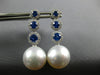 1.87CT DIAMOND & AAA SAPPHIRE & PEARL 18KT WHITE GOLD JOURNEY HANGING EARRINGS