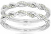 ESTATE .20CT DIAMOND 14KT WHITE GOLD 3D ROPE INSERT WEDDING ANNIVERSARY RING