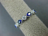 ESTATE .98CT DIAMOND & AAA SAPPHIRE 14KT WHITE GOLD 3D WEDDING ANNIVERSARY RING