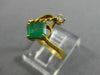 ESTATE .80CT DIAMOND & AAA EMERALD 18KT YELLOW GOLD 3D LEAF ROPE HEART LOVE RING