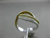 ESTATE LARGE .37CT DIAMOND 18KT WHITE & YELLOW GOLD MULTI ROW INFINITY LOVE RING
