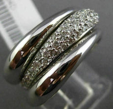 ESTATE .57CT ROUND DIAMOND 14KT WHITE GOLD 3D MULTI ROW SEMI ETERNITY FUN RING