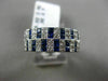 ESTATE WIDE 1.98CT DIAMOND & SAPPHIRE 14KT WHITE GOLD MILGRAIN ANNIVERSARY RING