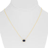 1.61CT DIAMOND & AAA SAPPHIRE 14KT YELLOW GOLD 3D EMERALD CUT SOLITAIRE NECKLACE