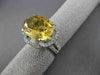 ESTATE MASSIVE 11.97CT DIAMOND & EXTRA FACET YELLOW TOPAZ 14K WHITE GOLD 3D RING