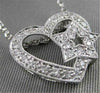 ANTIQUE DIAMOND FILIGREE HEART STAR 18K WHITE GOLD PENDANT + CHAIN
