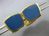 ESTATE AAA BLUE CHALCEDONY 18KT YELLOW GOLD 3D CLASSIC SQUARE MEN'S CUFFLINKS