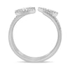 LARGE .42CT DIAMOND 14K WHITE GOLD MULTI ROW LUCKY EVIL EYE CRISS CROSS FUN RING