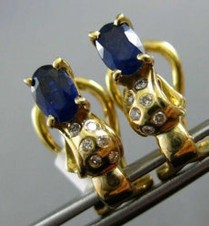 ESTATE 1.46CT DIAMOND & SAPPHIRE 14KT WHITE GOLD ETOILE CLIP ON HANGING EARRINGS