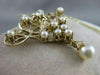 ANTIQUE DIAMOND PEARL 14K YELLOW GOLD OPEN FILIGREE VICTORIAN PIN PENDANT #2360