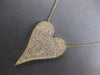 LARGE 2.50CT DIAMOND 14KT YELLOW GOLD 3D PAVE CLASSIC HEART SHAPE LOVE NECKLACE