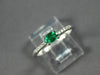 ESTATE .28CT DIAMOND & AAA EMERALD 14KT WHITE GOLD ROUND & OVAL CLASSIC FUN RING